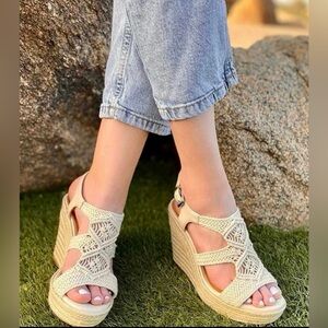 Women’s Macrame Espadrille Dreamcatcher Copper Key Platform Wedge Sandals